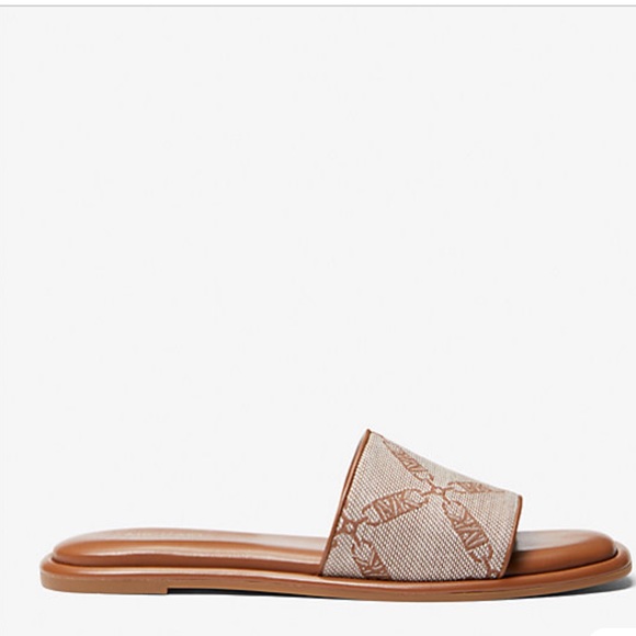 MICHAEL KORS Brown Logo Slide Sandals - Picture 3 of 5
